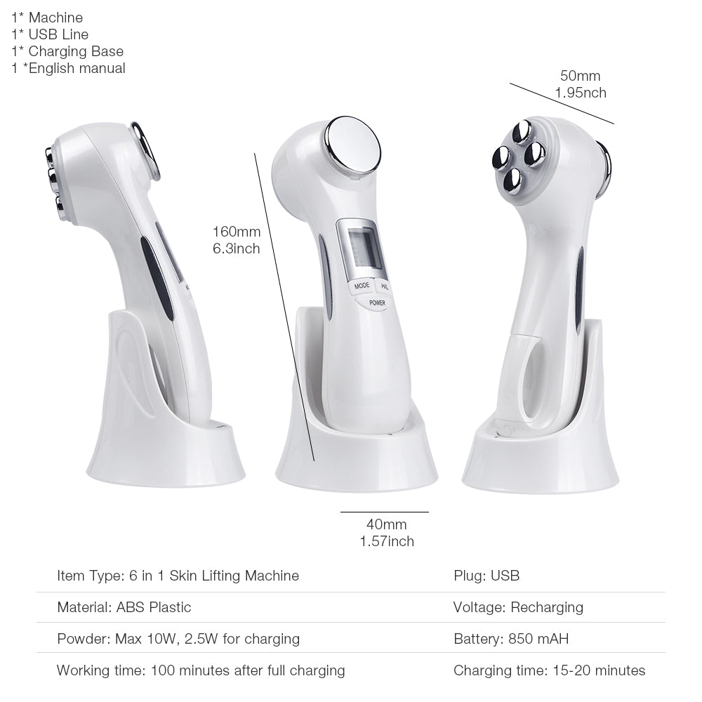 ProSkin 6-in-1 Rejuvenation Device: Lift, Tone & Glow