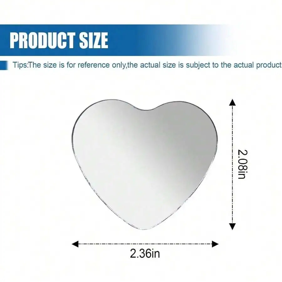 Heart Shaped Car Blind Spot Mirror Adjustable Frameless HD Convex Rearview Side Mirror Universal Removable Wide Angle Auxiliary