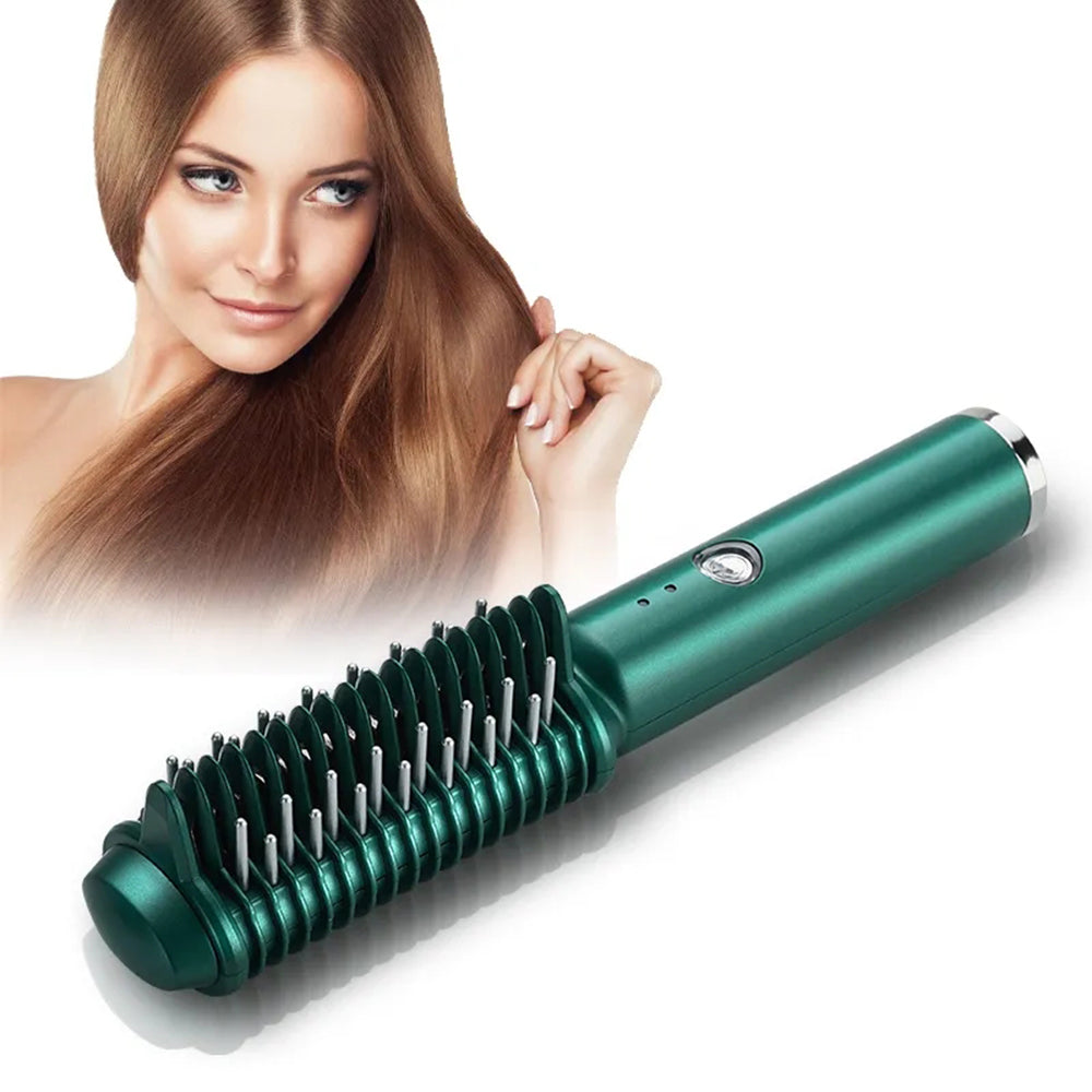 Wireless Ceramic Curl & Straight Hair Comb - Frizz-Free Shine