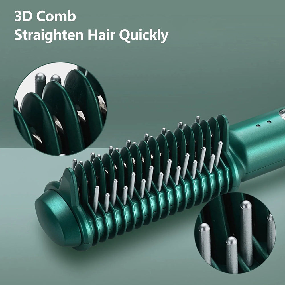 Wireless Ceramic Curl & Straight Hair Comb - Frizz-Free Shine
