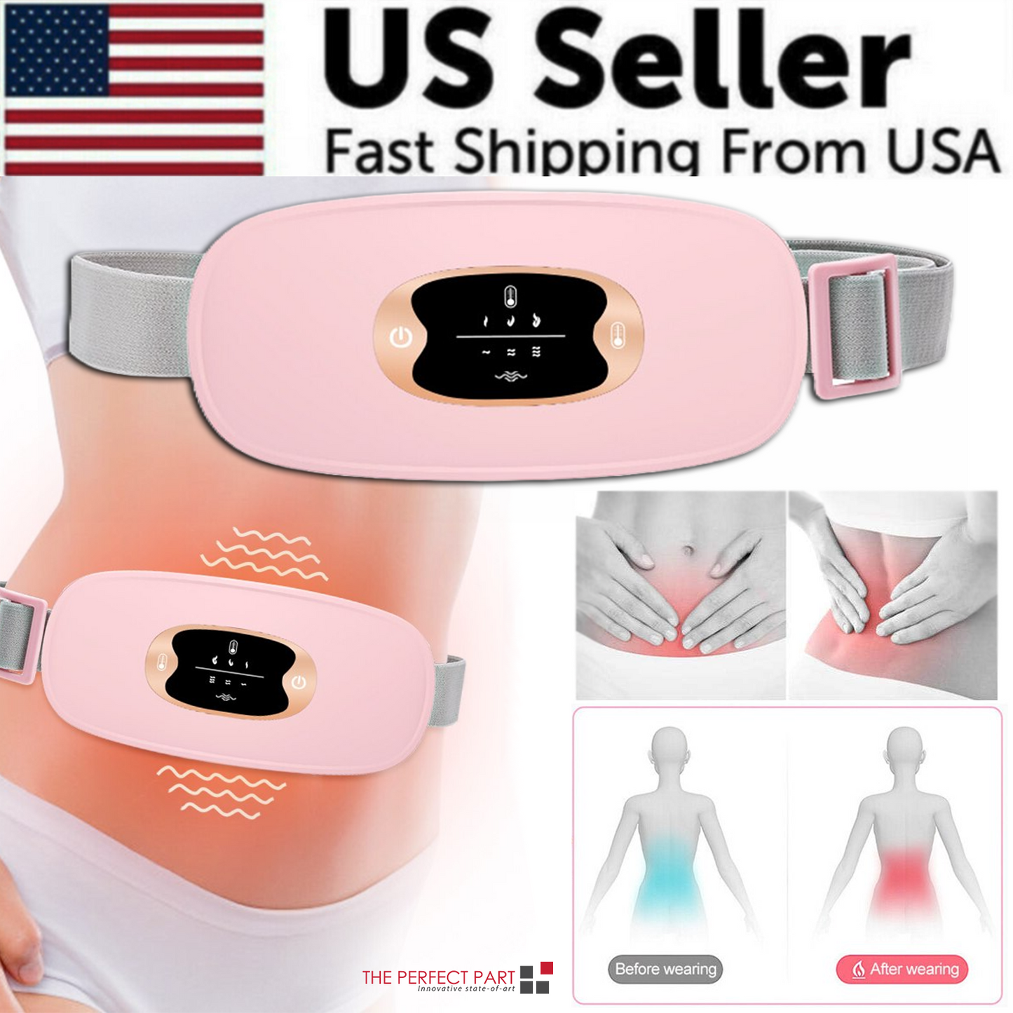 USB Heating Pad Belt for Menstrual Pain Relief & Cramps