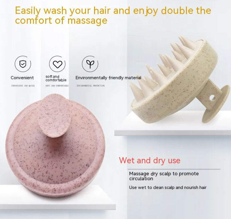 Cepillo de Shampoo con Masaje de Cuero Cabelludo - Cabello Saludable y Relajante