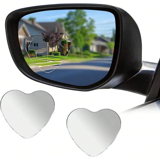 Heart Shaped Car Blind Spot Mirror Adjustable Frameless HD Convex Rearview Side Mirror Universal Removable Wide Angle Auxiliary