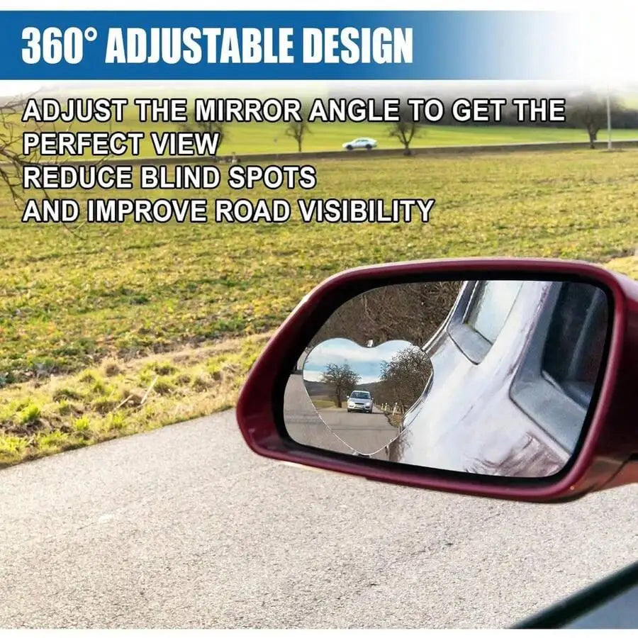 Heart Shaped Car Blind Spot Mirror Adjustable Frameless HD Convex Rearview Side Mirror Universal Removable Wide Angle Auxiliary