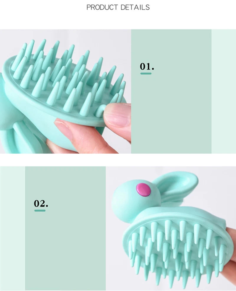 Shampoo Brush Children's Shower Brush Hair Comb Silicone Scalp Massager For Adults And Children Hair Care Shower Time
