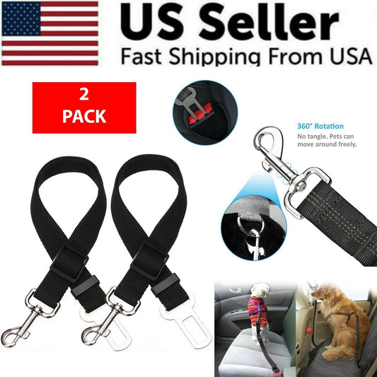 Adjustable Pet Car Seatbelt Safety Harness - 2 Pack